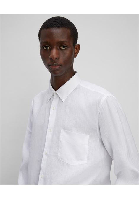 camicia sedici uomo bianca in lino ASPESI | CE36 C19585072